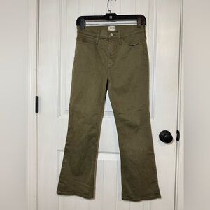 J. Crew 9” Billie Demi Boot Crop Green Pants